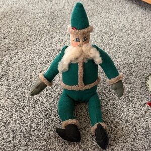 Vintage/ Primitive Green Santa Claus